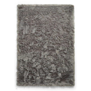 Polar Plush Plain Super Soft Fluffy Faux Fur Feel Textured Ultra Fine Yarn Acrylic Hand-Tufted Wispy Long Strand Shaggy Grey Rug-Think Rugs-Rug Love - The Most Loved Rug Store